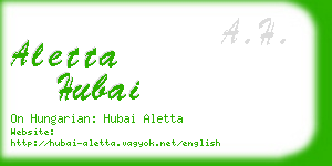 aletta hubai business card